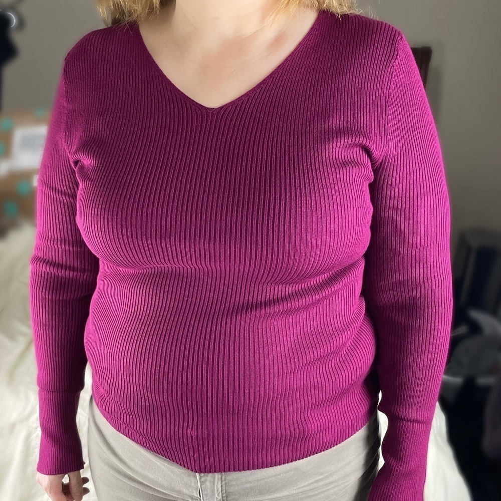 New✨ Plus Size Ridded Sweater Top